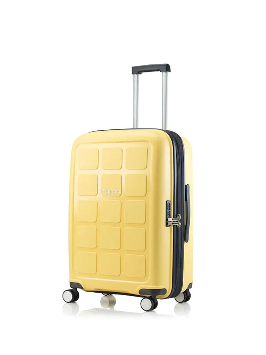 Valise rigide moyenne jaune pastel 65 cm en polypropylène
