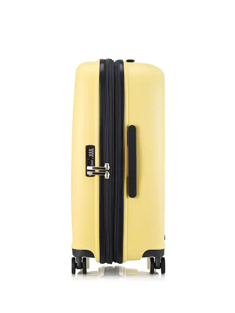 Valise rigide moyenne jaune pastel 65 cm en polypropylène