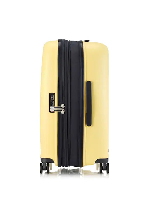 Valise rigide moyenne jaune pastel 65 cm en polypropylène