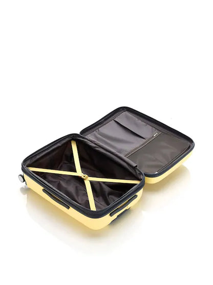 Valise rigide moyenne jaune pastel 65 cm en polypropylène