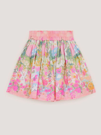 Jupe fleurie multicolore évasée pour fille