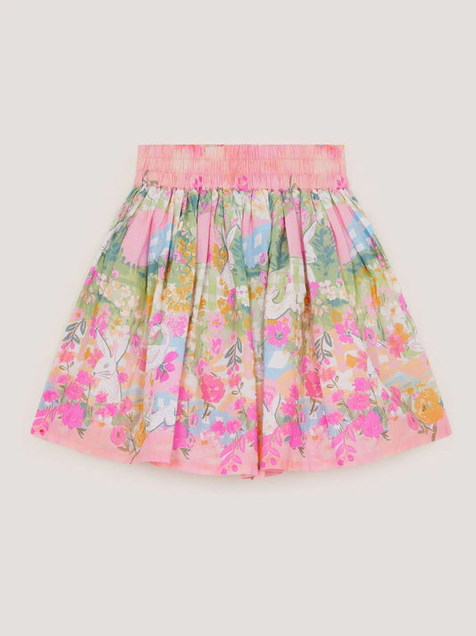 Jupe fleurie multicolore évasée pour fille