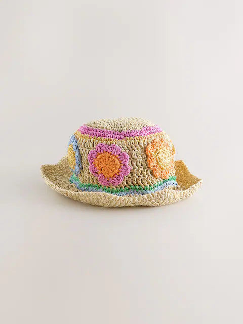 Chapeau crochet fleuri pour enfant
