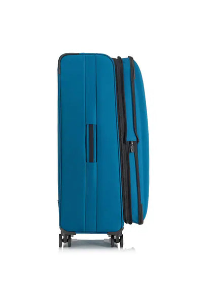 Valise cabine rigide bleu pétrole à roulettes 360°