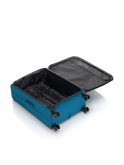 Valise cabine rigide bleu pétrole à roulettes 360°