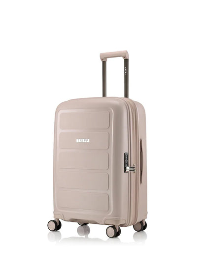 Valise rigide moyenne 66 cm en polypropylène beige rosé