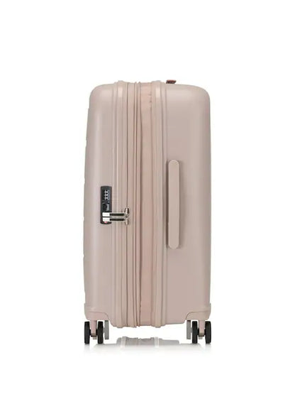 Valise rigide moyenne 66 cm en polypropylène beige rosé