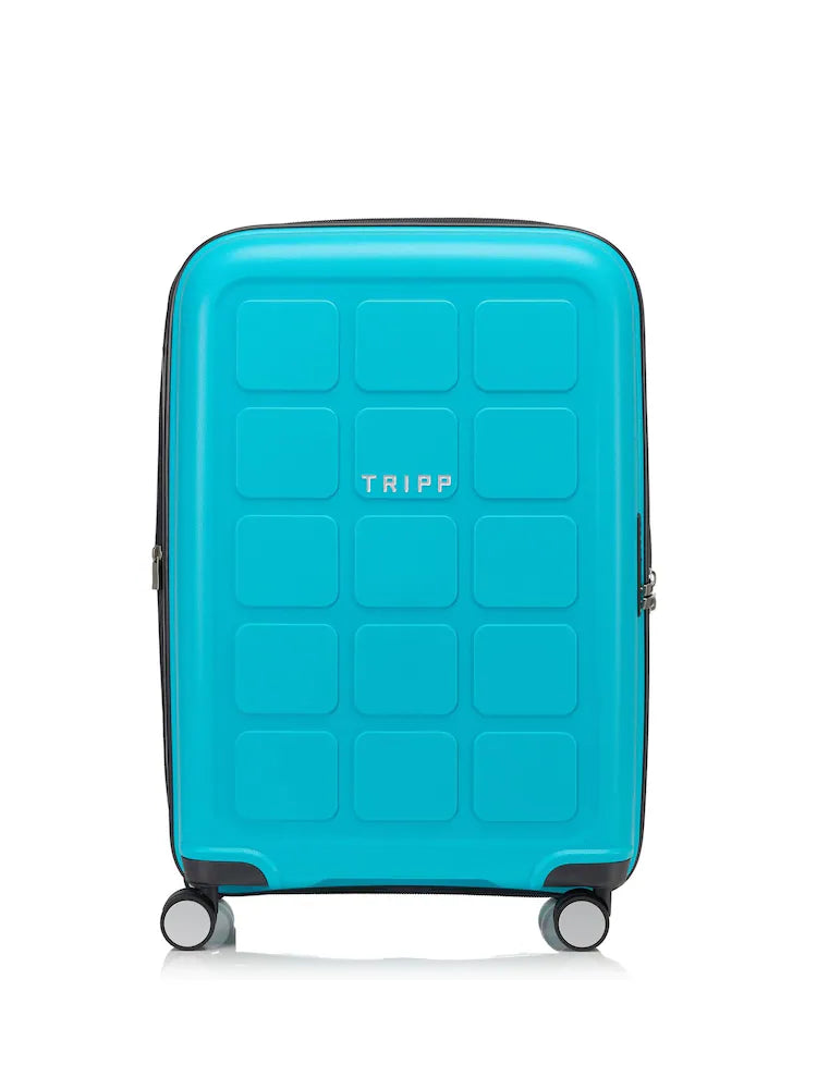 Valise rigide grand format turquoise à roulettes 360°