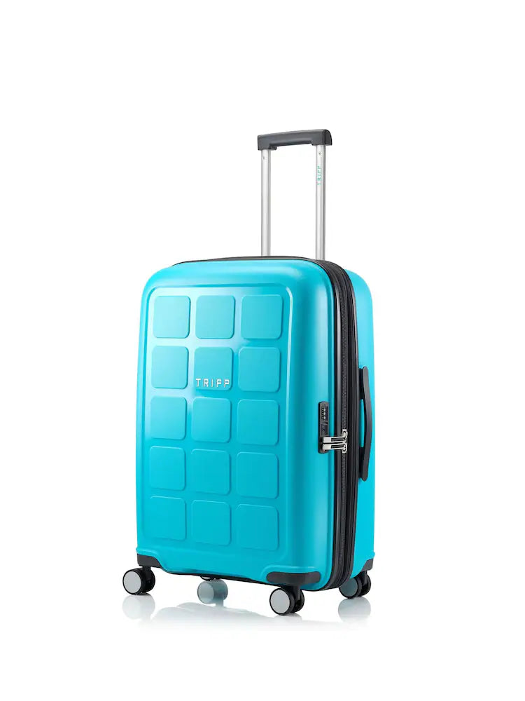 Valise rigide grand format turquoise à roulettes 360°