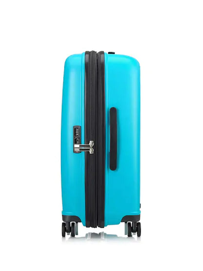 Valise rigide grand format turquoise à roulettes 360°