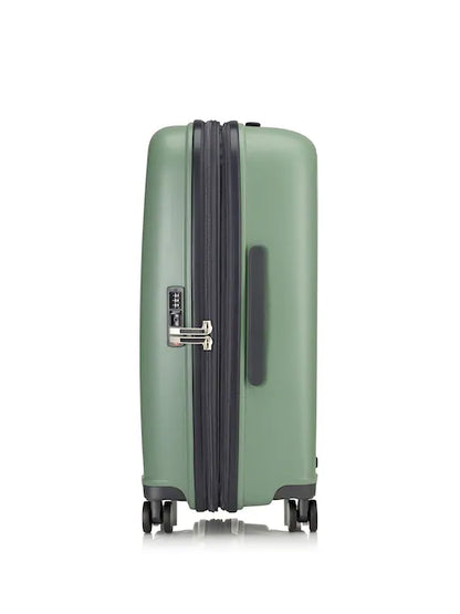 Valise cabine rigide vert sauge à roulettes 360°