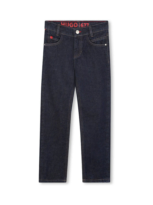 Jean enfant bleu foncé coupe droite classique
