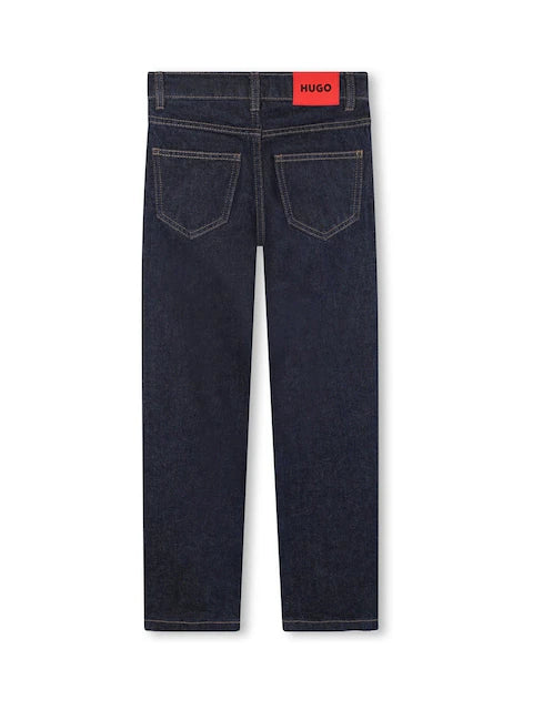 Jean enfant bleu foncé coupe droite classique