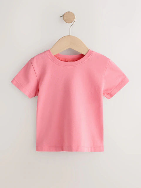 Ensemble bébé salopette en jean et t-shirt rose (3 mois-7 ans)