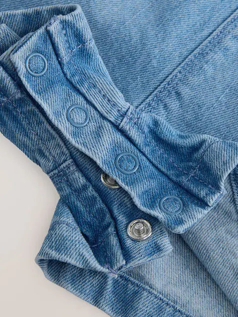 Ensemble bébé salopette en jean et t-shirt rose (3 mois-7 ans)