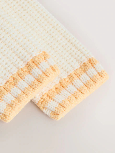 Veste bébé en maille côtelée – Gilet boutonné motif soleil