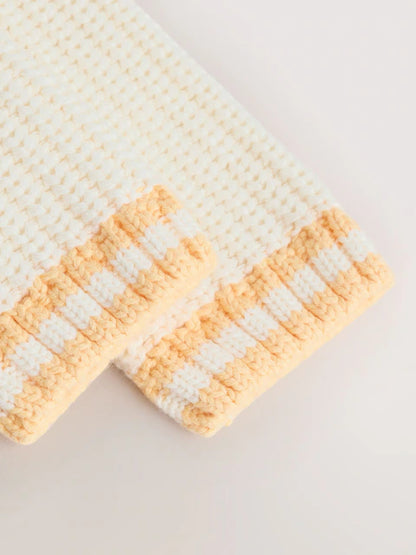 Veste bébé en maille côtelée – Gilet boutonné motif soleil