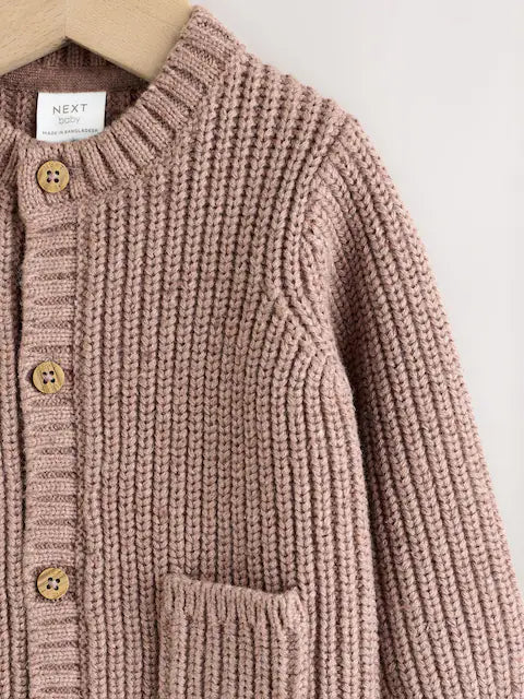 Gilet bébé en maille côtelée Baby bear marron