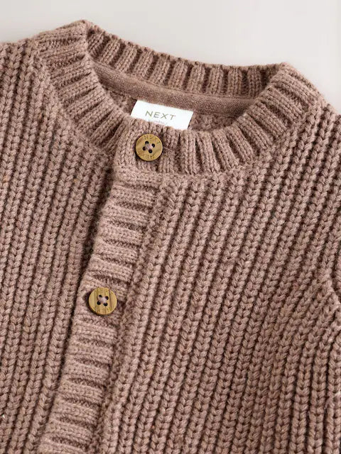 Gilet bébé en maille côtelée Baby bear marron