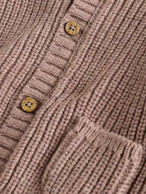 Gilet bébé en maille côtelée Baby bear marron