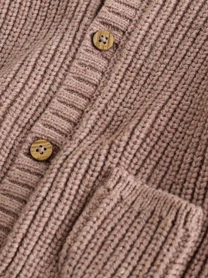 Gilet bébé en maille côtelée Baby bear marron