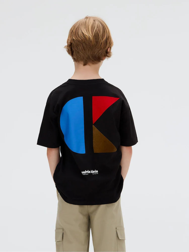 T-shirt noir graphique à manches courtes pour enfant