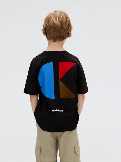 T-shirt noir graphique à manches courtes pour enfant