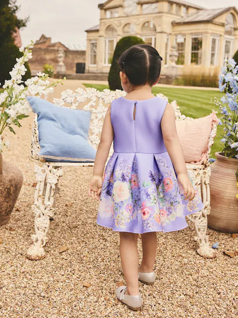 Robe de cérémonie bleu lavande à nœud décoratif pour fille(3 mois-7 ans)