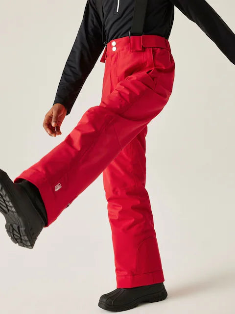 Pantalon de ski rouge pour enfant avec bretelles