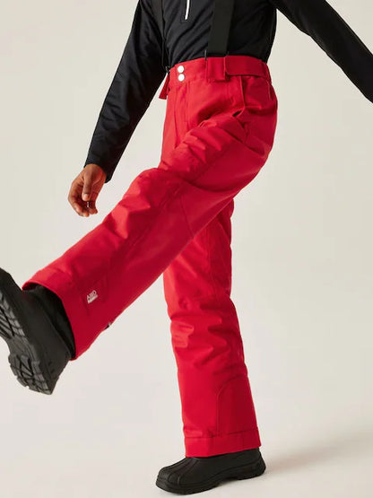Pantalon de ski rouge pour enfant avec bretelles