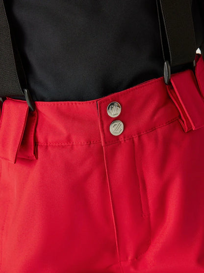 Pantalon de ski rouge pour enfant avec bretelles