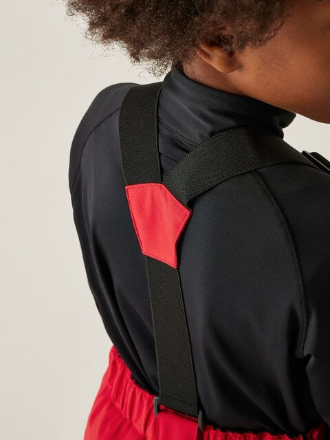 Pantalon de ski rouge pour enfant avec bretelles