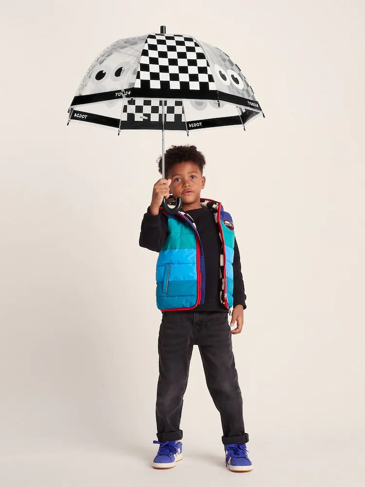 Parapluie enfant damier noir et blanc – 100 % polyester