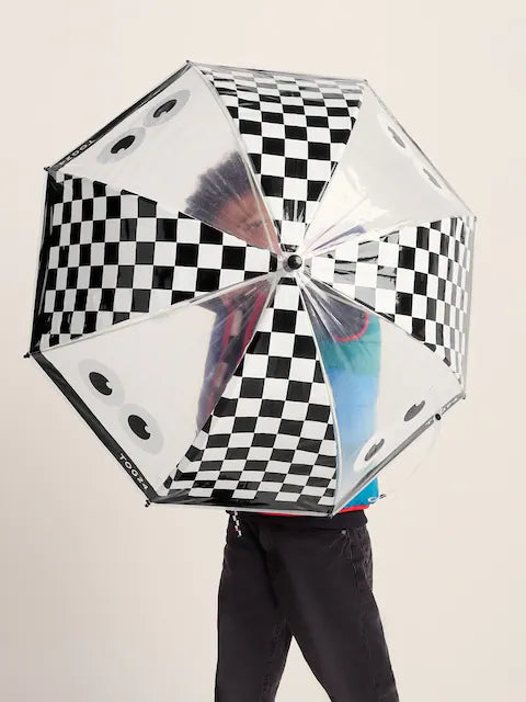 Parapluie enfant damier noir et blanc – 100 % polyester