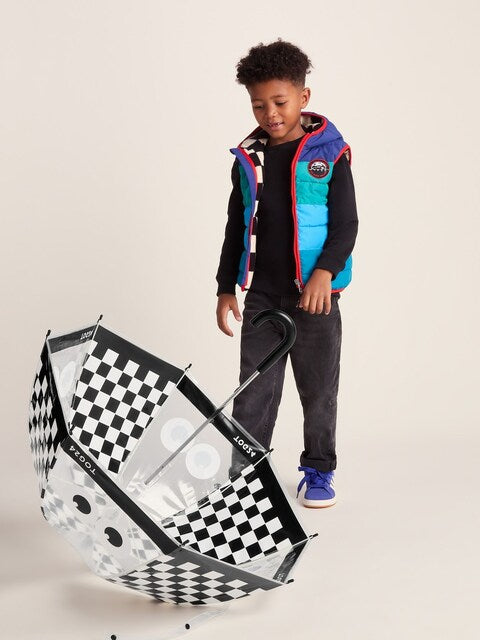 Parapluie enfant damier noir et blanc – 100 % polyester