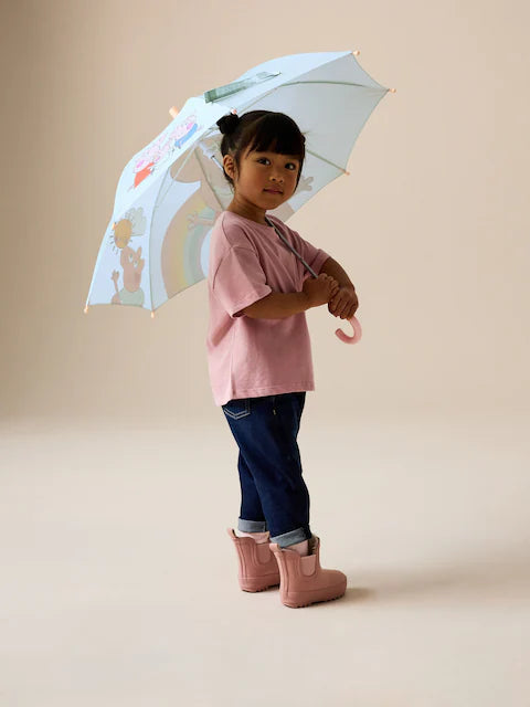 Parapluie enfant arc-en-ciel et animaux – 100 % polyester