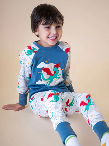 Pyjama enfant imprimé dragon en coton biologique