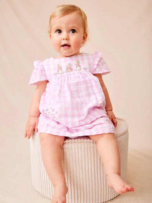 Ensemble bébé robe rose et culotte assortie