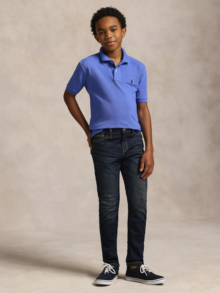Jean enfant bleu foncé coupe slim confortable