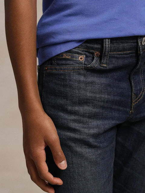 Jean enfant bleu foncé coupe slim confortable