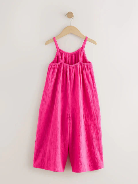 Combinaison large enfant rose sans manches (3-16 ans)