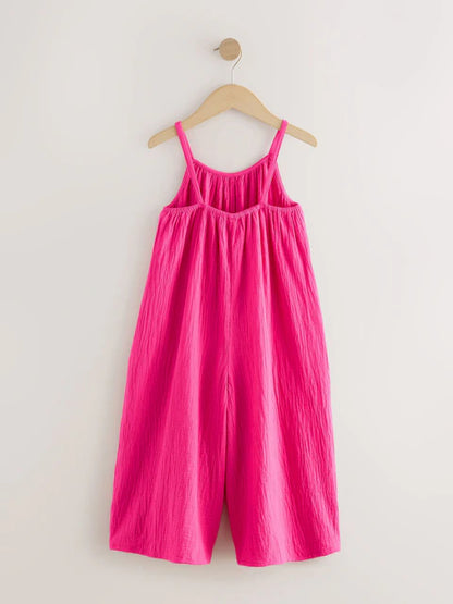 Combinaison large enfant rose sans manches (3-16 ans)