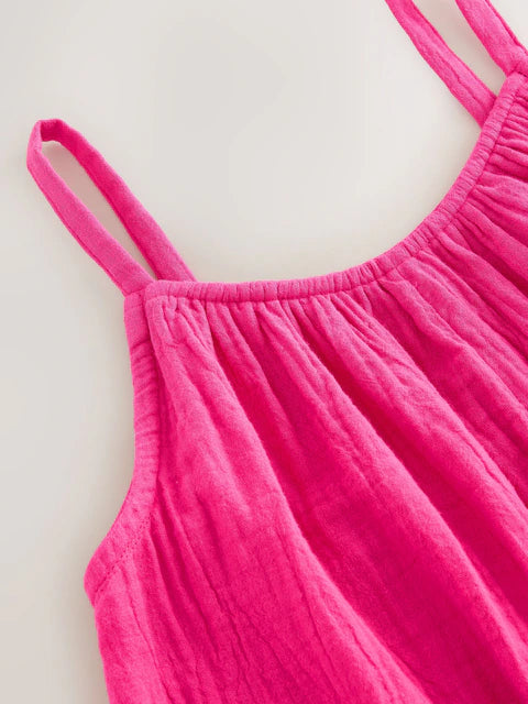 Combinaison large enfant rose sans manches (3-16 ans)