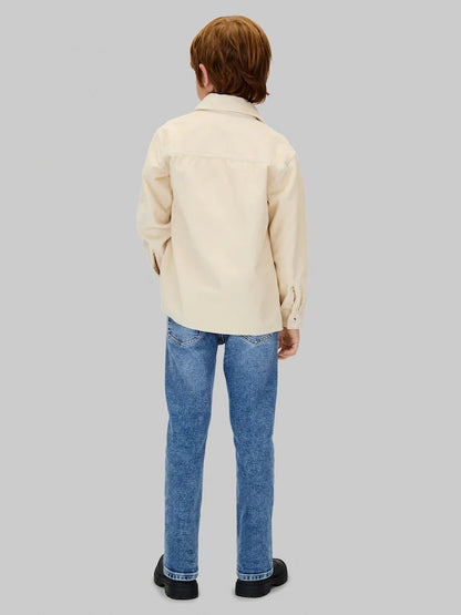 Jean enfant bleu délavé coupe droite classique