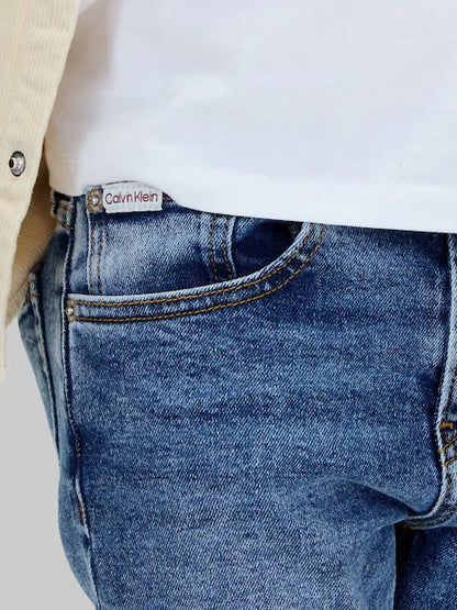 Jean enfant bleu délavé coupe droite classique