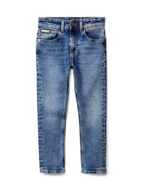 Jean enfant bleu délavé coupe droite classique