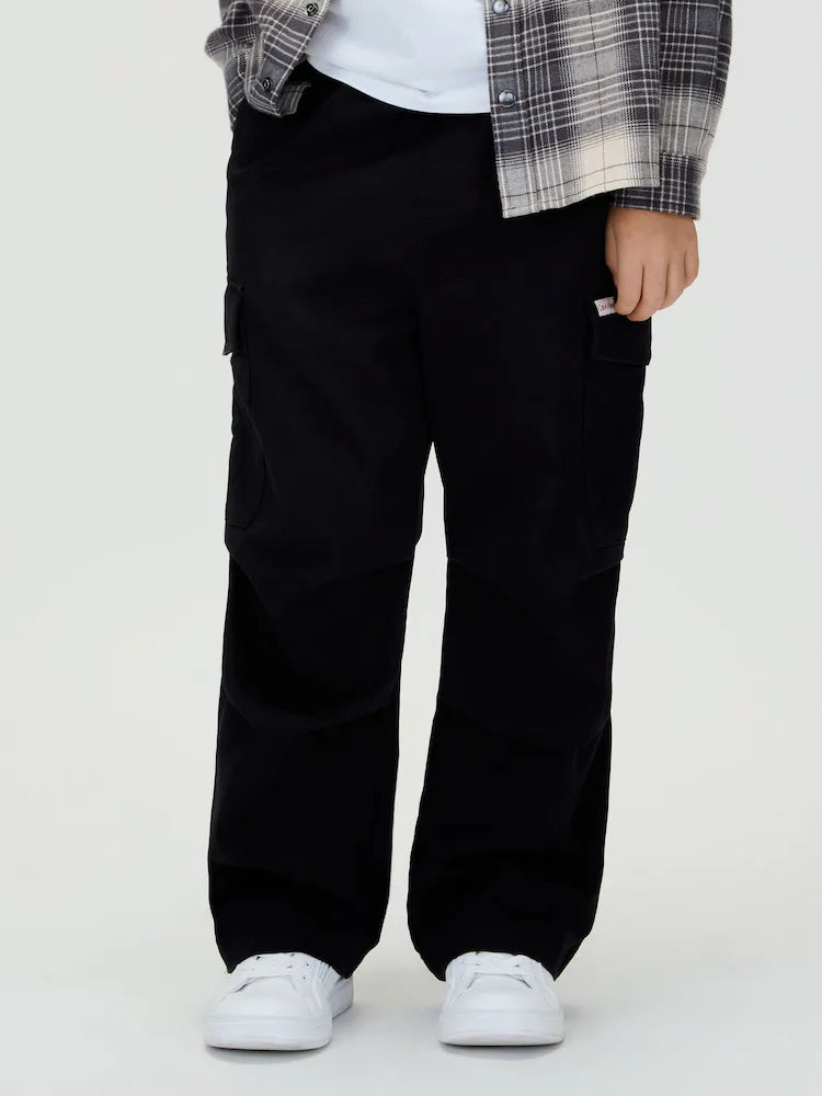 Pantalon large enfant noir style décontracté