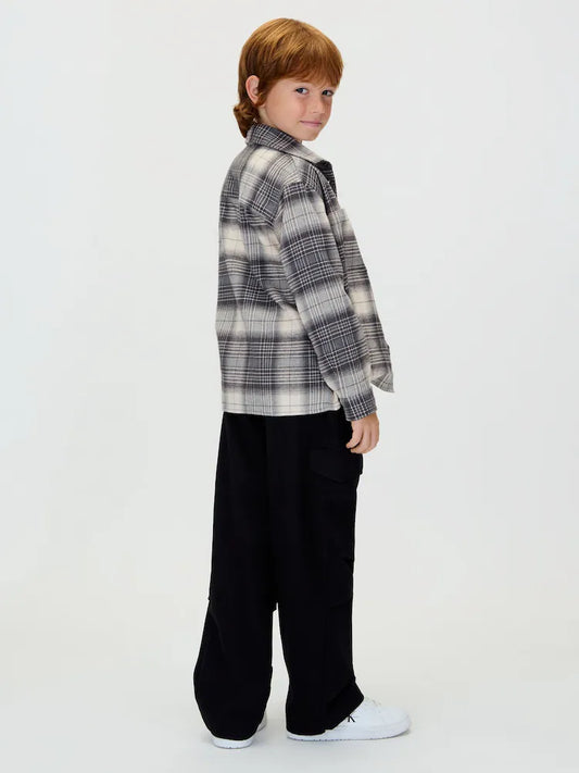 Pantalon large enfant noir style décontracté