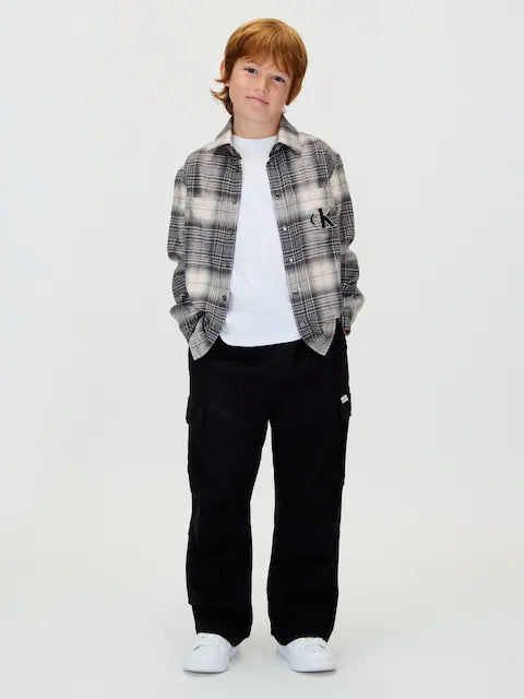 Pantalon large enfant noir style décontracté