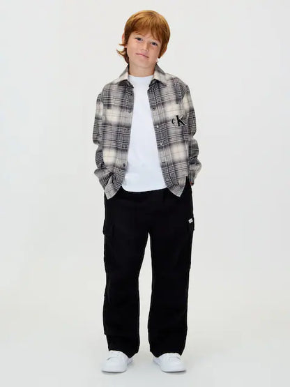 Pantalon large enfant noir style décontracté